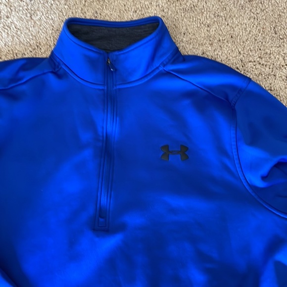 UNDER ARMOUR Men's Cold Gear Quarter Zip Blue Running Pull Over, size M - Picture 2 of 4